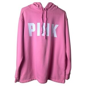 Pink VS Hoodie with White Lettering